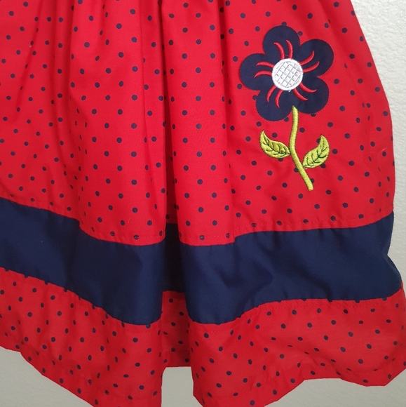 Girls Polka Dot/Flower/Bow Tulle Dress Sz 6 - Picture 6 of 12